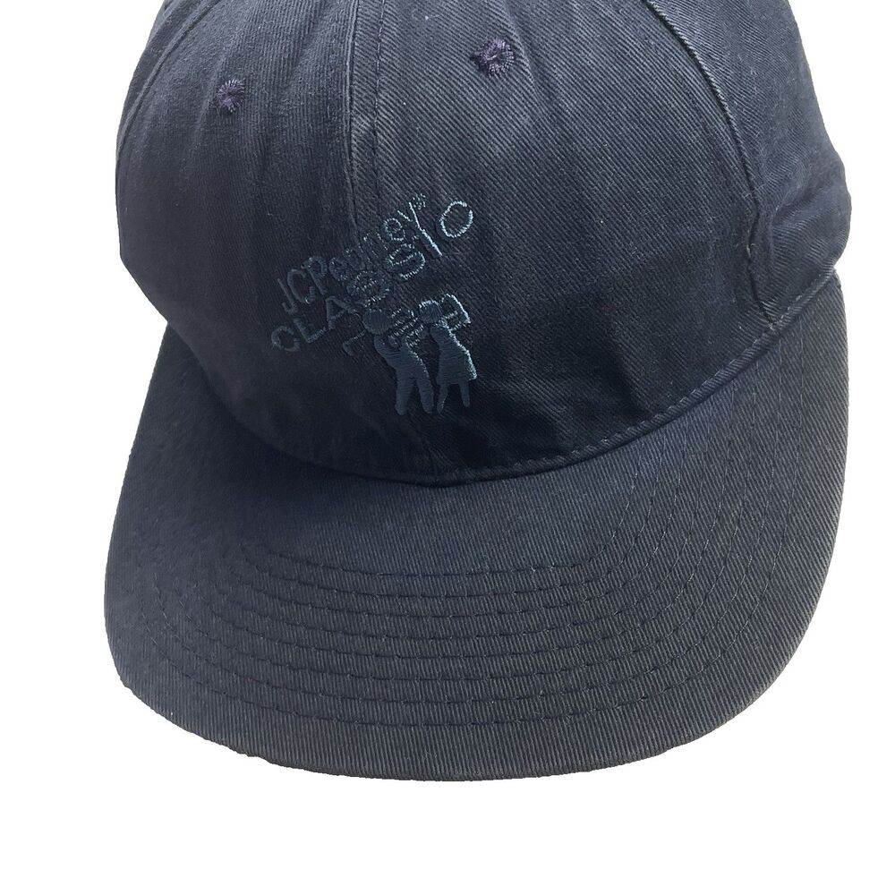 JC Penny Classic Golf Hat Izod Club Black Golfing Tournament Strap Back